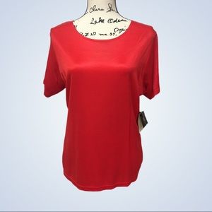 New shimmery red Valerie Stevens top, festive for holiday parties and casual